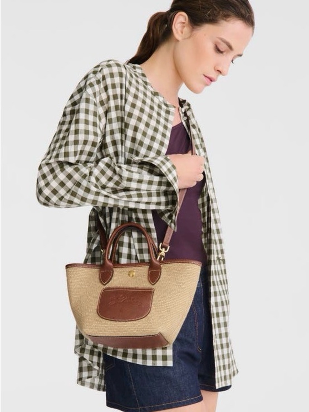 Longchamp extra small Le Pliage Panier top handle bag